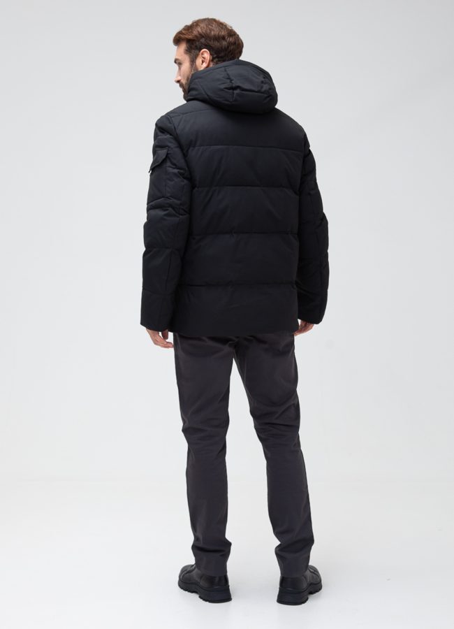 Мужской пуховик с капюшоном  модель № 27995 в рассрочку
