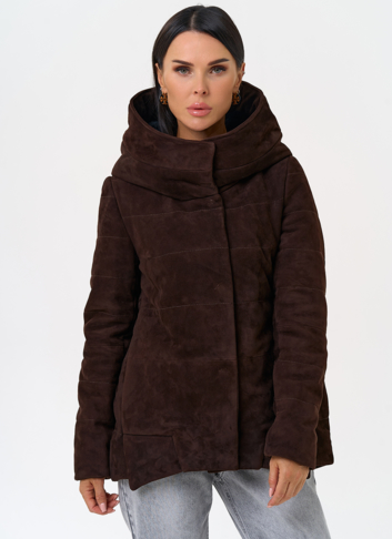 Куртка с капюшоном из натуральной замши