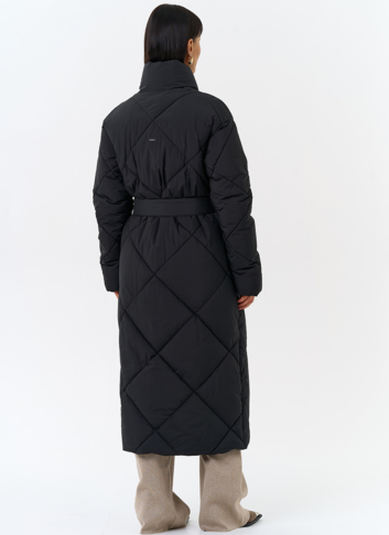 Женский пуховик с воротником шаль