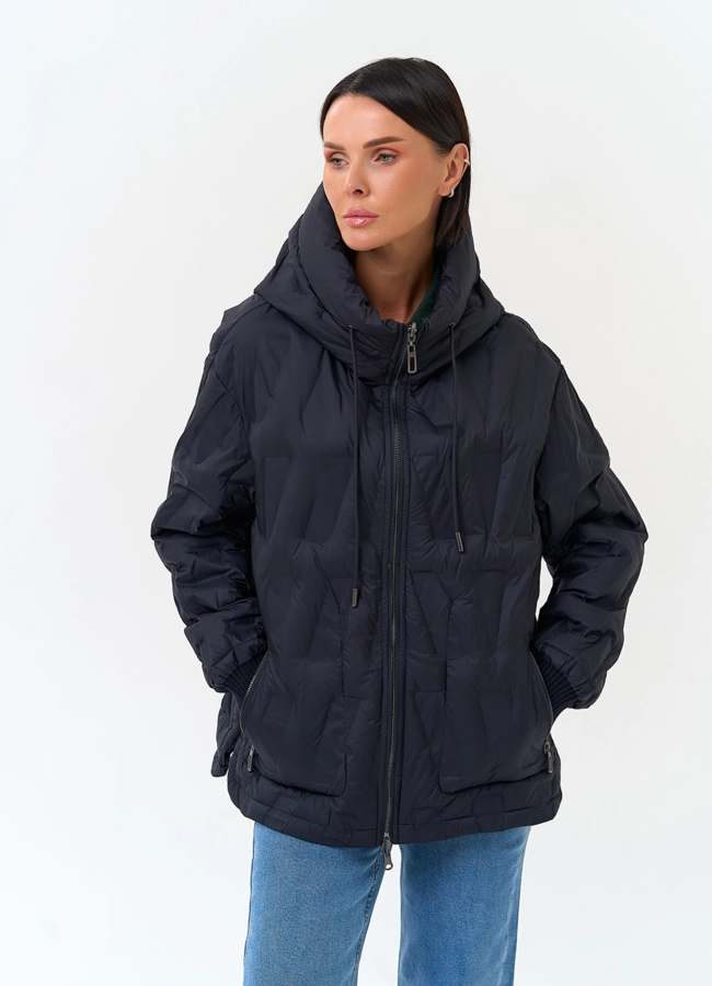 Женская двухстороняя куртка с капюшоном модель № 34116 меха малина фото
