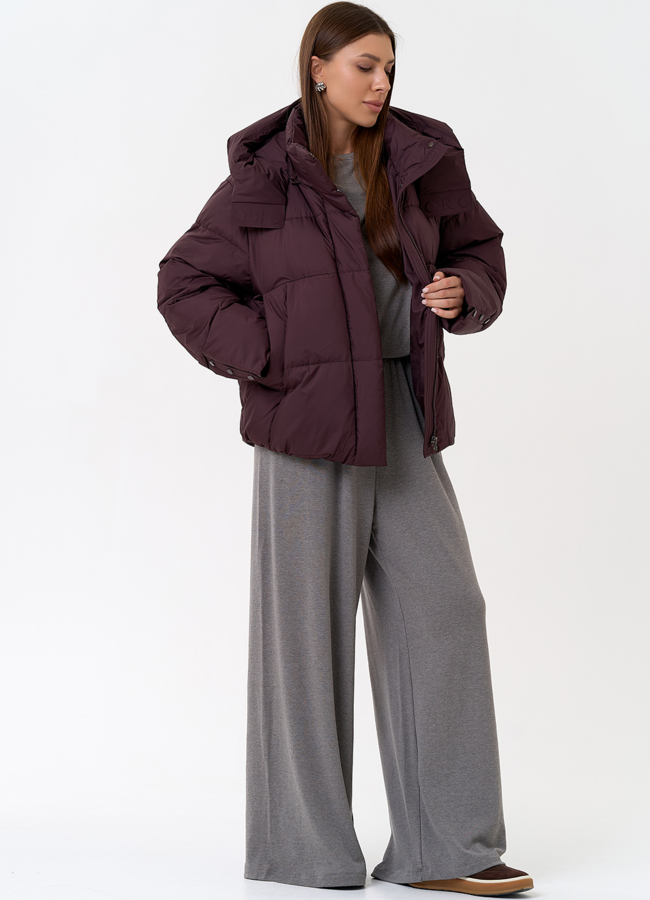 Женский пуховик с капюшоном модель № 31395 в рассрочку