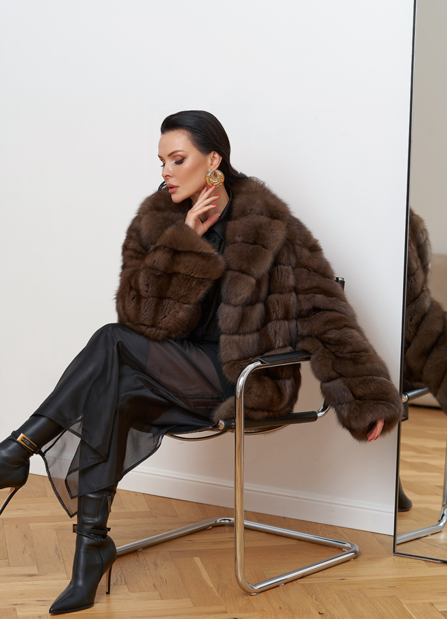 Шуба из баргузинского соболя модель № 29879 универмаг малина