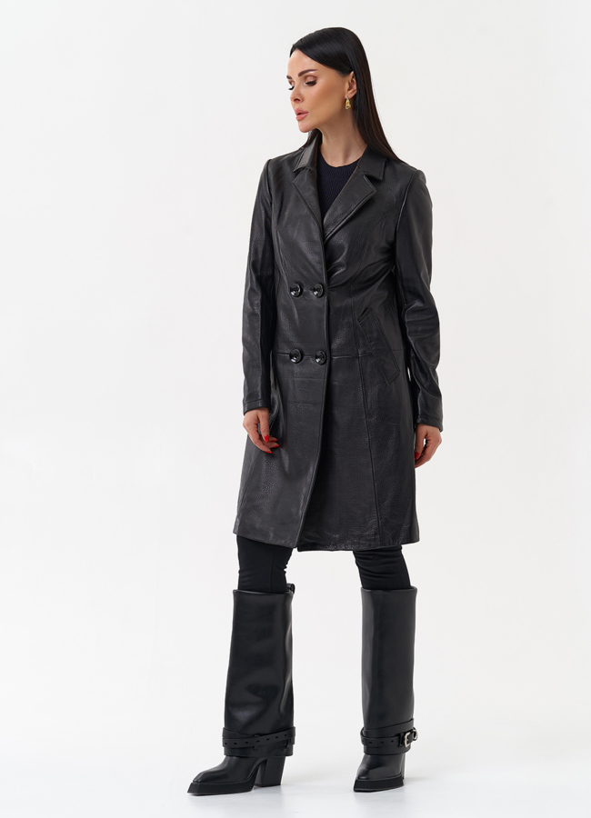 Плащ женский из натуральной кожи модель № 4449 универмаг малина