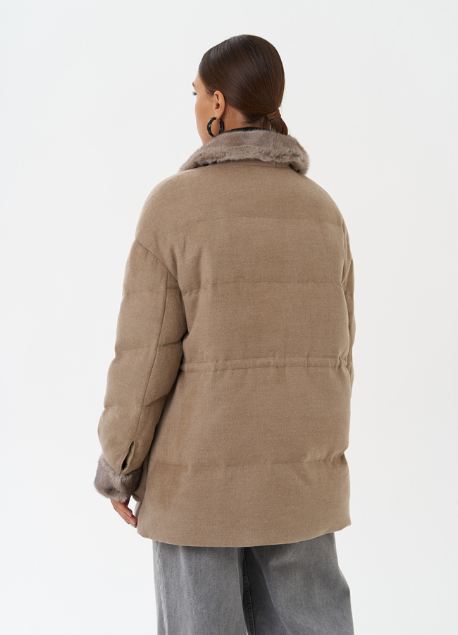 Полупальто с отделкой из меха норки модель № 28834 универмаг малина