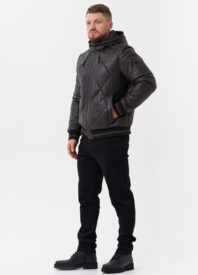 Куртка мужская из натуральной кожи  модель № 26696 в рассрочку