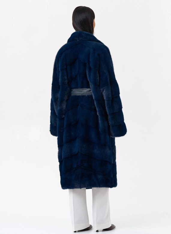 Длинная шуба с английским воротником