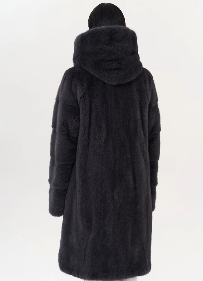 Шуба из норки в цвете графит модель № 24812 в кредит