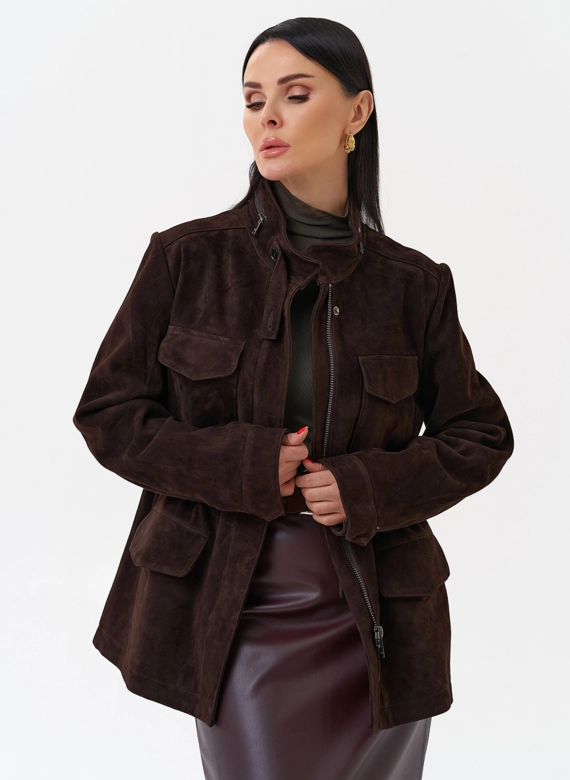 Замшевая куртка сафари