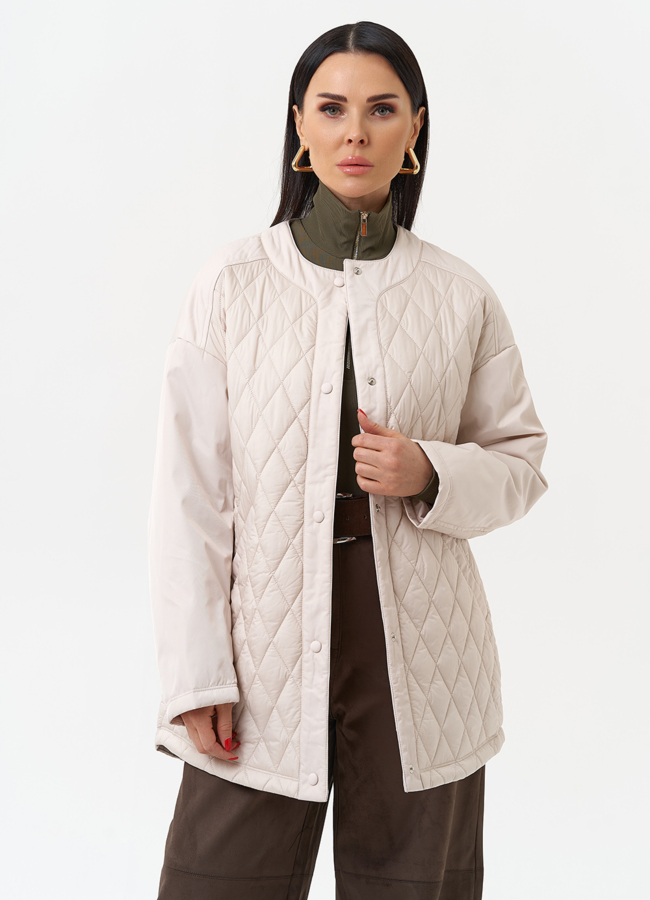 Женская утепленная куртка модель № 30022 меха малина