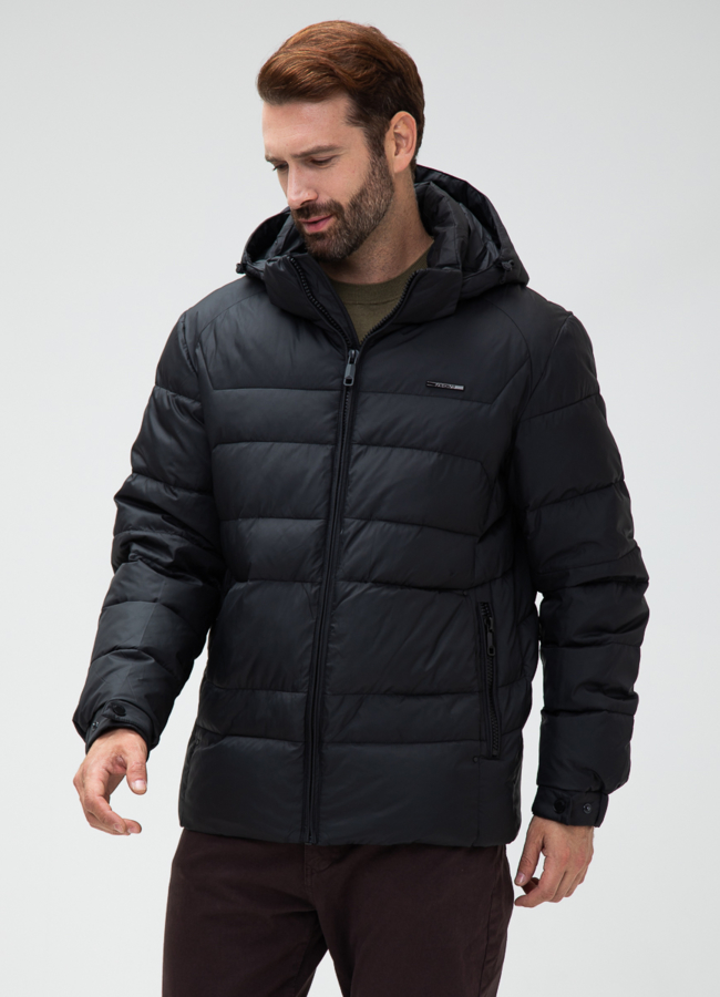 Мужской пуховик с капюшоном  модель № 28874 в рассрочку
