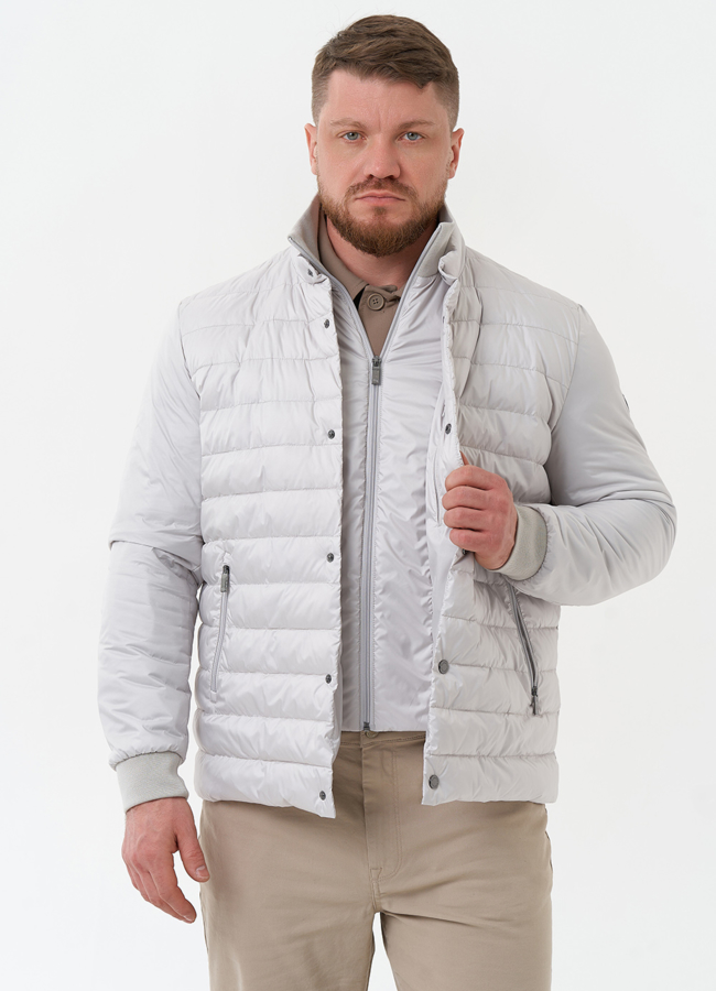 Мужская куртка серого цвета модель № 30210 в рассрочку