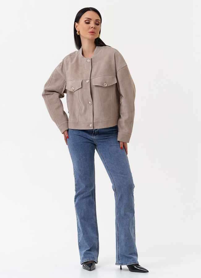 Светлая куртка из замши модель № 29927 универмаг малина