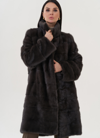 Шуба из норки с воротником стойка Шуба из норки с воротником стойка